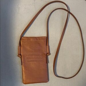 Madewell Brown Leather Crossbody Phone Bag with card slots